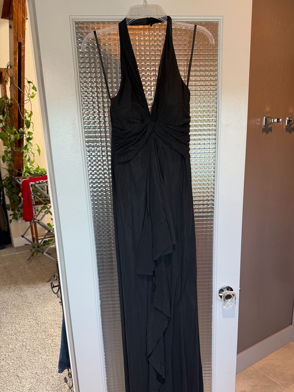 Cache Black Halter Maxi Dress with Twist Bodice